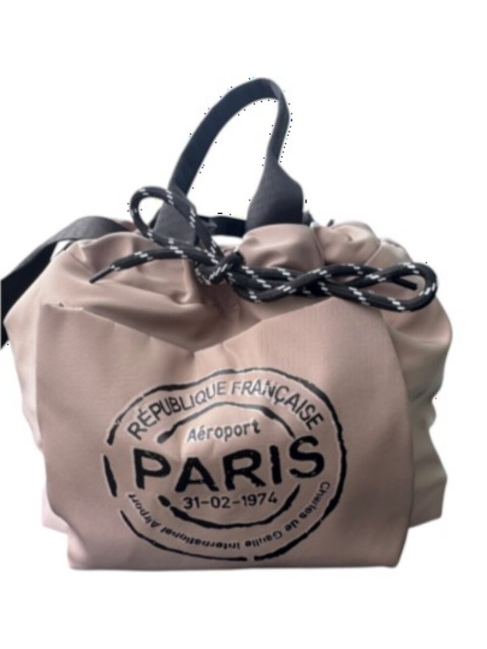 Aeroport Paris convertible drawstring bucket bag tan, black women's